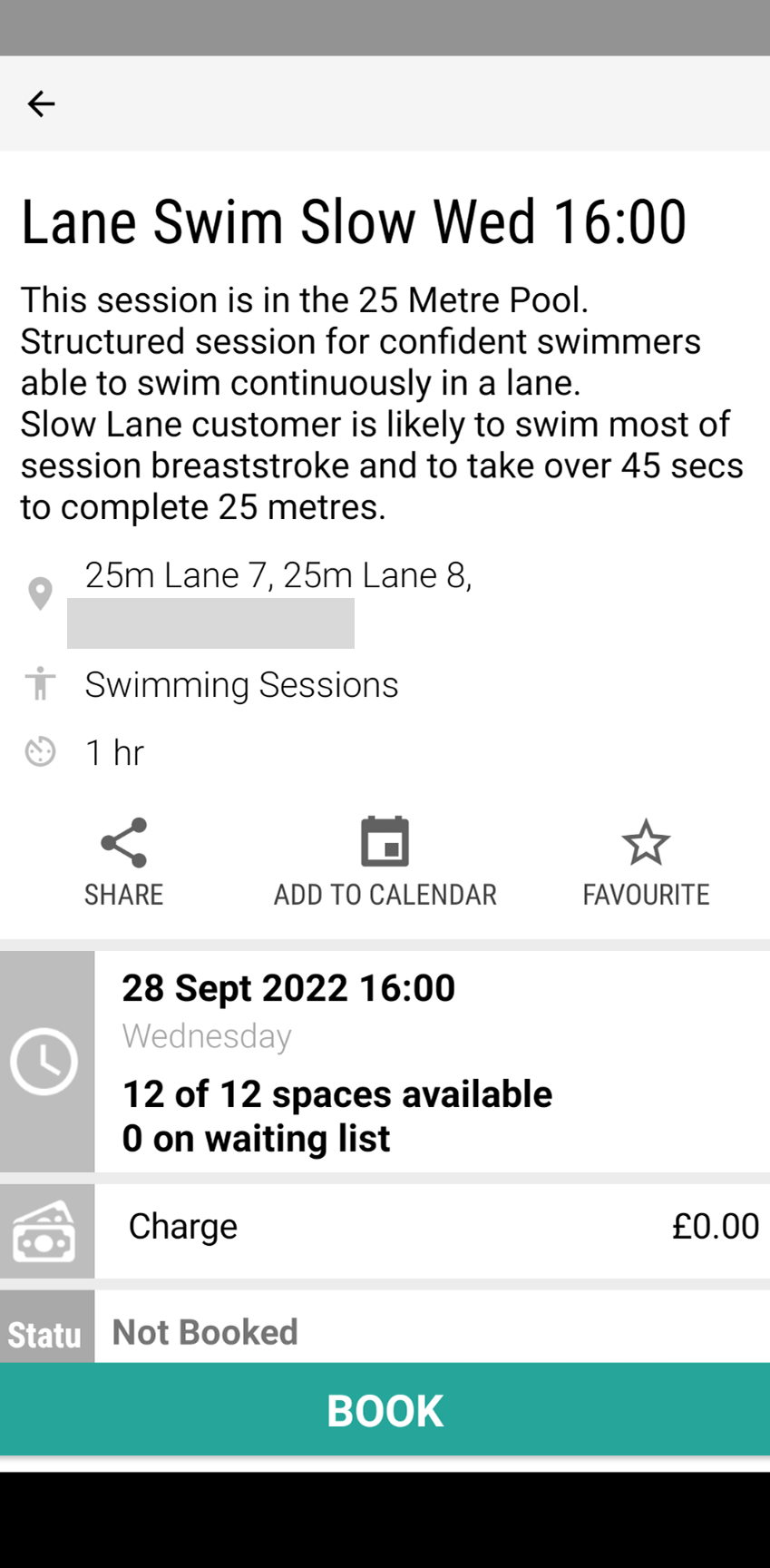 Leisure Centre - Profile Screen Design